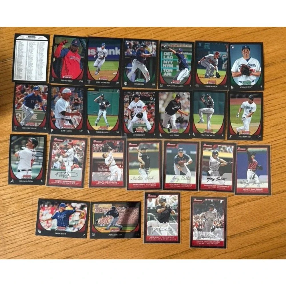 2011 Bowman Chrome Baseball Card Lot of 25 - David Ortiz, Mike Stanton